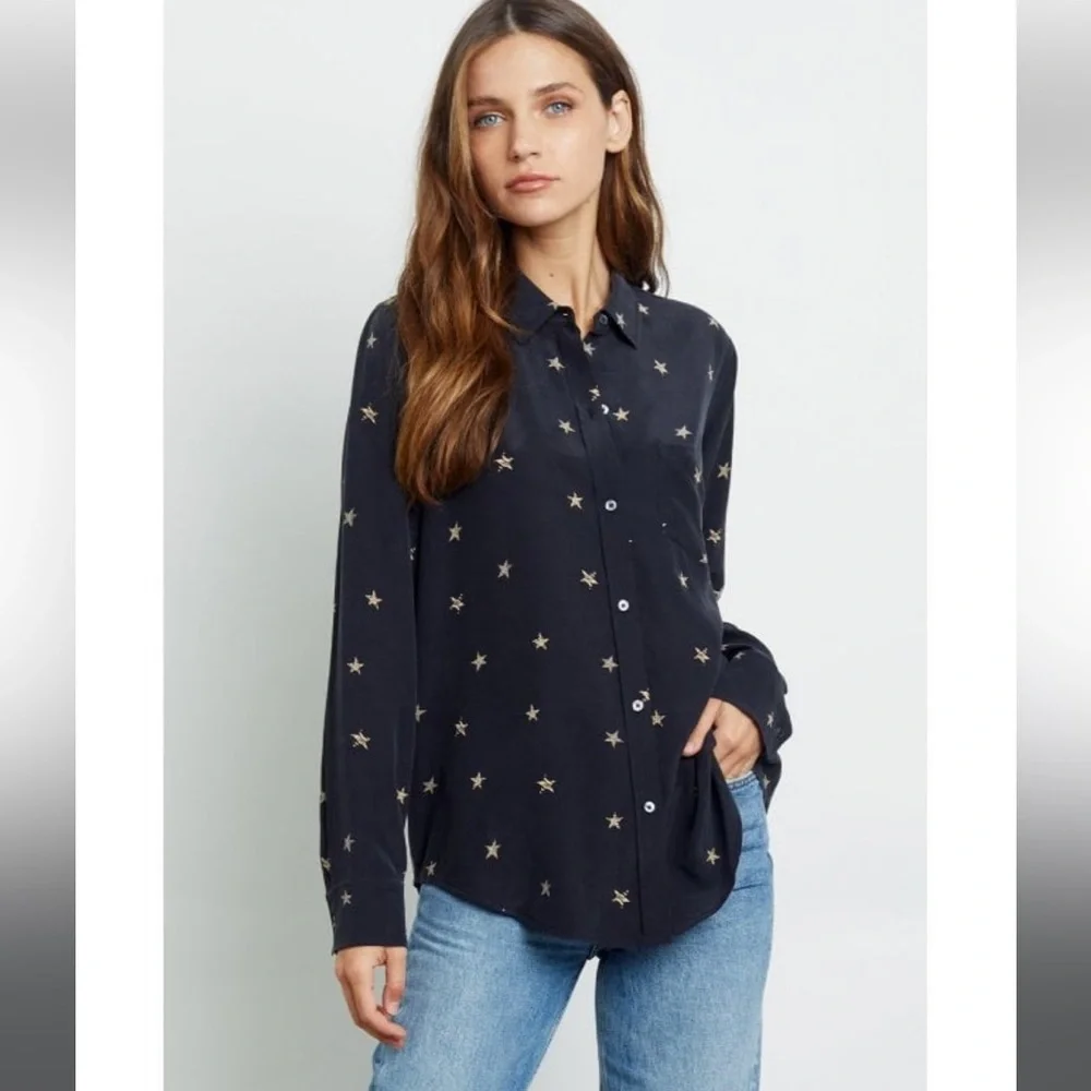 RAILS 100% silk Kate blouse with lips print - Picture 5 of 7